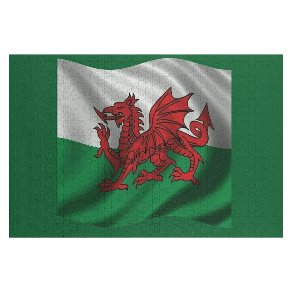 

Y Ddraig Goch Welsh Flag Rugby Union v1 Jigsaw Puzzle Wood Photo Personalized Custom Puzzle