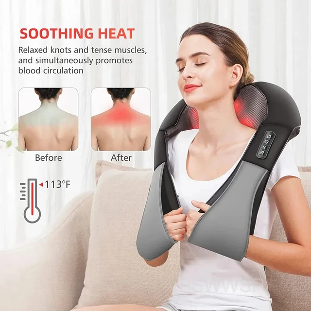 Shiatsu Back Shoulder and Neck Massager with Heat - Deep Tissue