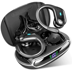 Wireless Sports Earphones with LED Display and Noise Reduction (Black)