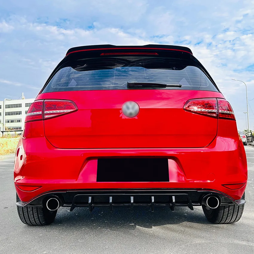 VW 골프 Mk7 GTI GTD Mk7 표준 TDI TSI 2012-2017 리어 디퓨저 스포일러 스플리터 리어 범퍼 가드 커버 리어 립 바디 키트