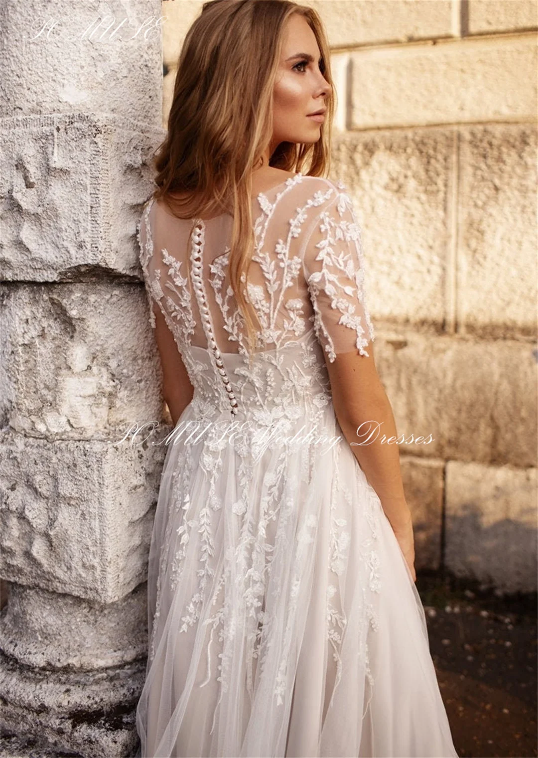 Beach Midi Wedding Dresses A-Line Country Wedding Bride Gown for Women wedding dresses