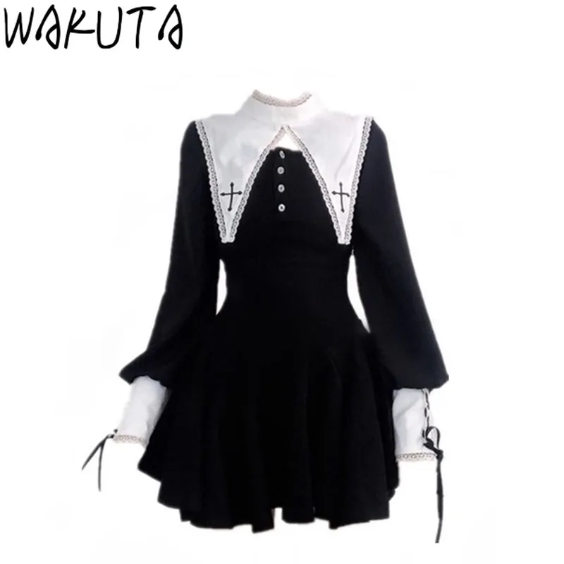 

Fake Two Pieces High Waist Causal Women Dress All Match Contrast Color Dresses Sexy Chic Fashion Elegant Vestido De Mujer