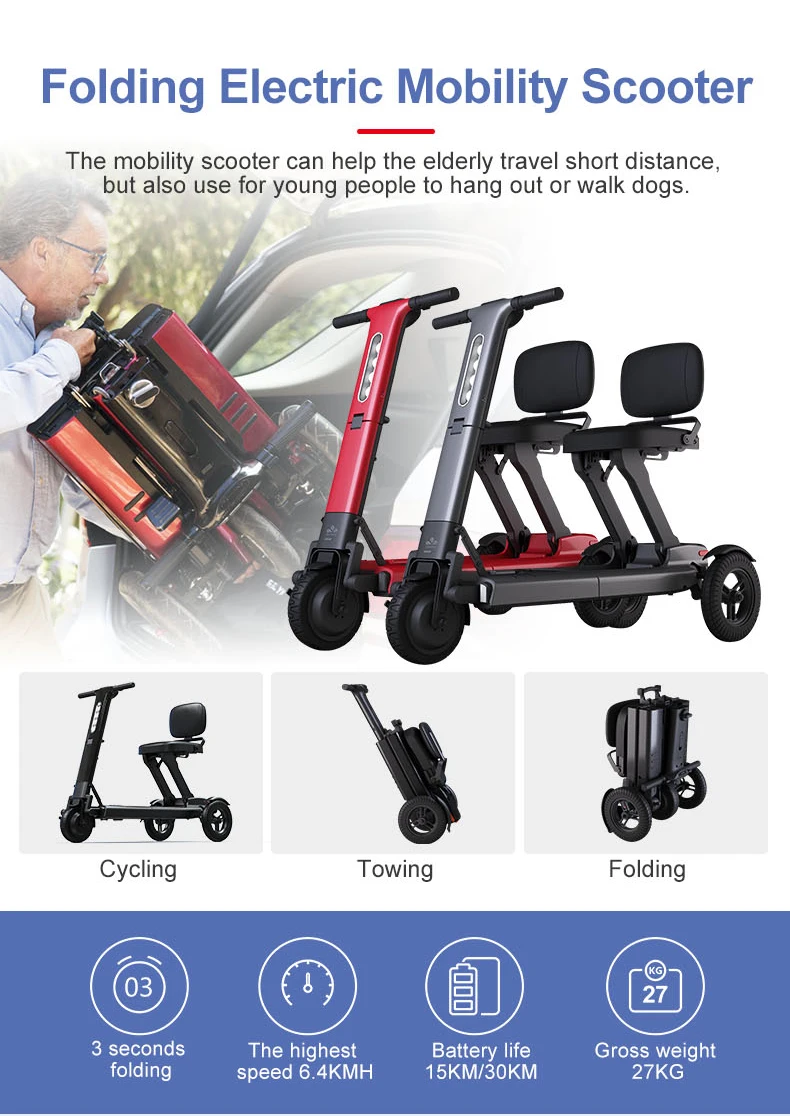 R1 Self-balancing 3 Wheel Electric Adult Scooter Elderly Mobility Scooter