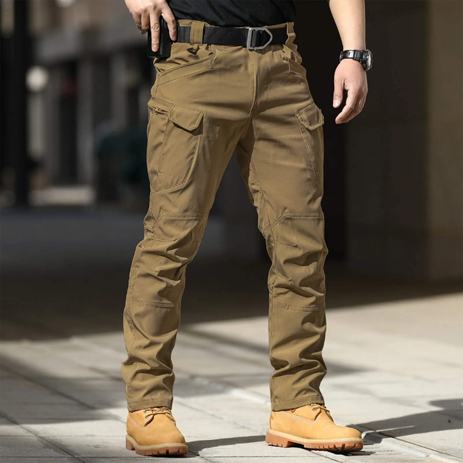 

Solid Color Causal Pants Elastic Fabric Special Service Overalls Trousers Special Forces Army Cargo Long Pants With Pockets