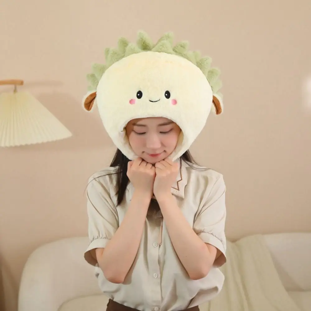 Cute Stuffed Doll Plush Durian Hat Thick Warm Plush Hat Toys Ins Soft Durian Cap Children Gift