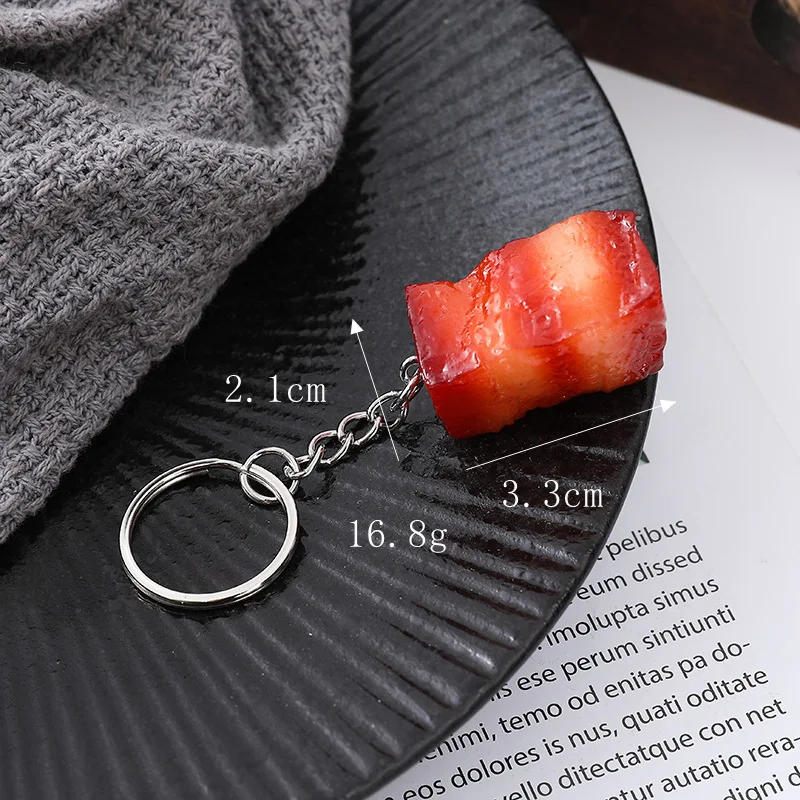 Artificial Steak Keychain Photography Prop and Kitchen Ornament Simulation Decor