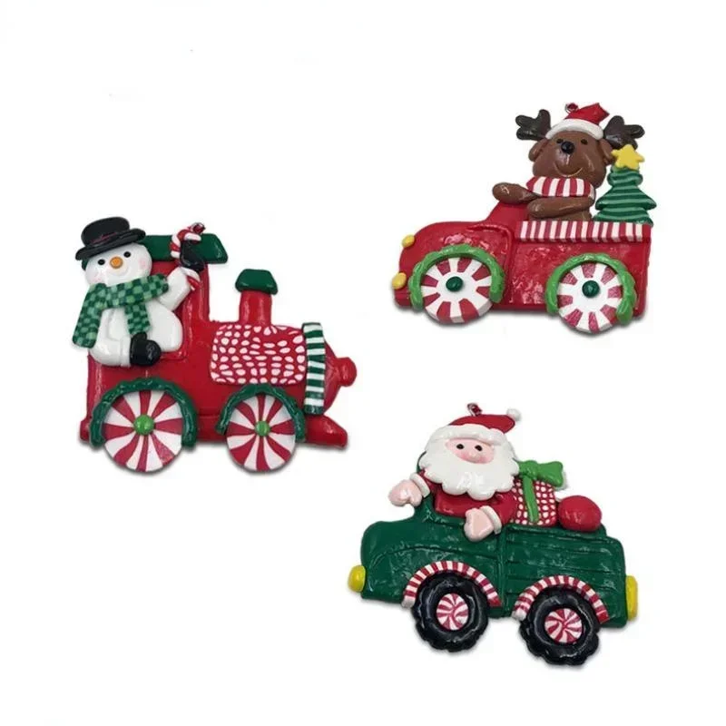 Santa Claus Snowman Reindeer Car Ornament Christmas Tree Cartoon Ornament Home Holiday Party Decoration Christmas Tree Ornament