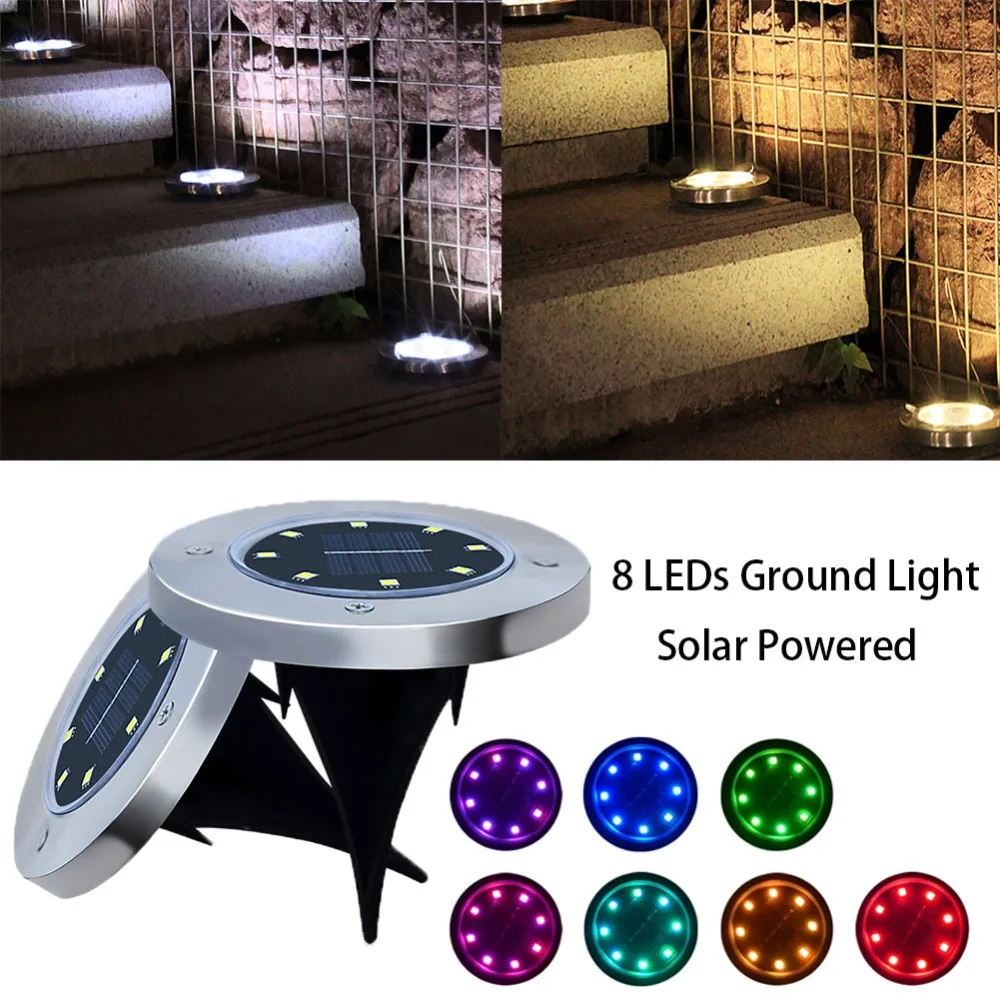 Solar Lawn Lamp 4 Led Garden Lights Solar Lamp Waterproof Outdoor Lighting Disk Lights for Pathway Yard Walkway Patio