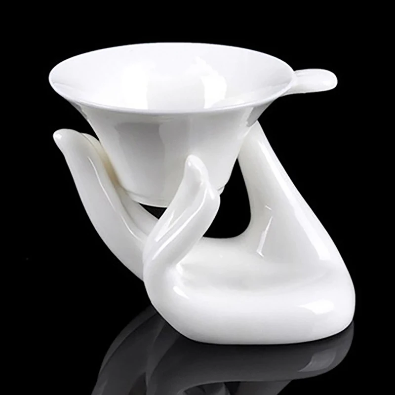 

Ceramic Hand Shaped Boiled Egg Cup Holder Leak Ceramic Guanyin Hand Rest Egg Placement Tool Hand Rest Shelf Decoration