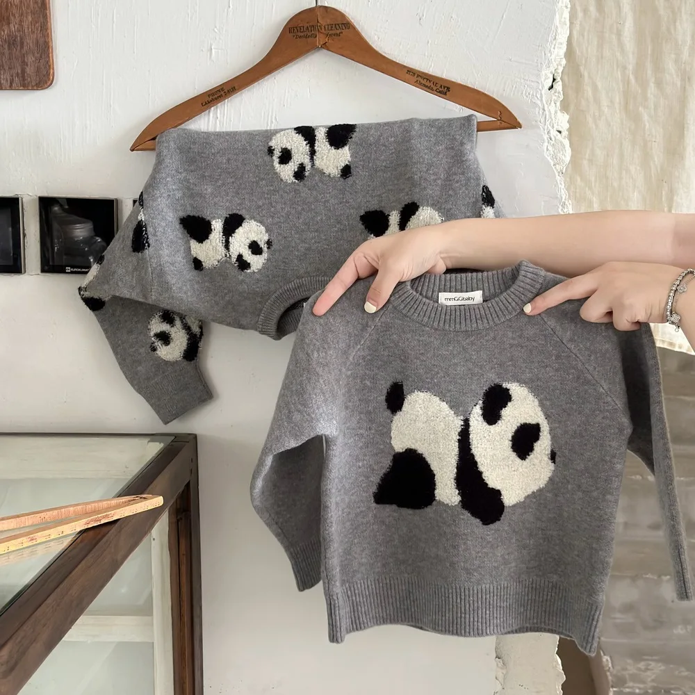 

Baby Boy Sweater Children Winter Clothes Knit Kids Girls Cardigan Jumpsuit Panda Boys Sweater Knits Jersey Knitted Babies Infant