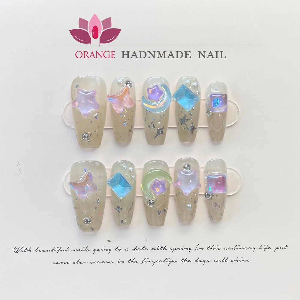 Handmade Beauty Nails Pressed on Design Decoration Fake Nails Design