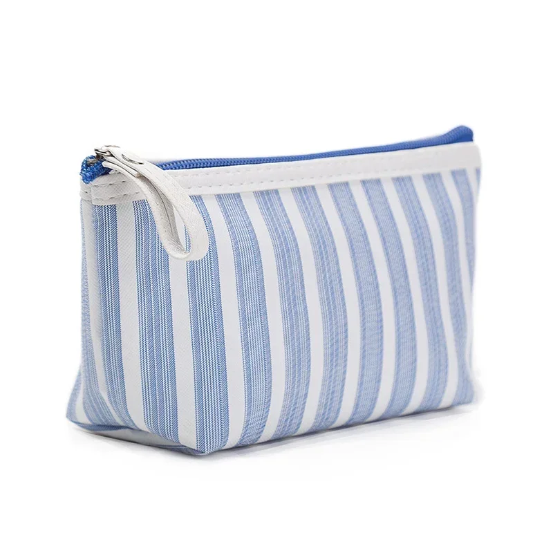 New Makeup Pouch Travel Striped Printed Cosmetic Bag Toiletry Organizer Purse Cosmetiquera Para Maquillaje Organizer Neceser