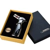 Creative Strong Firepower Butane Gas Lighter Turbo 4 Torch Blue Flame High Pressure Jet Straight Cycle Cigar Lighter Men's Gift 3