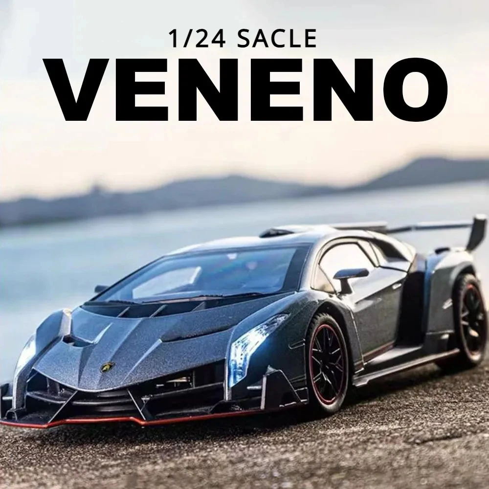 Спортивный автомобиль Lamborghini Veneno в масштабе 1:24, искусственный брикет, литый под давлением автомобиль из металлического сплава, модель автомобиля, детская игрушка, коллекционные подарки