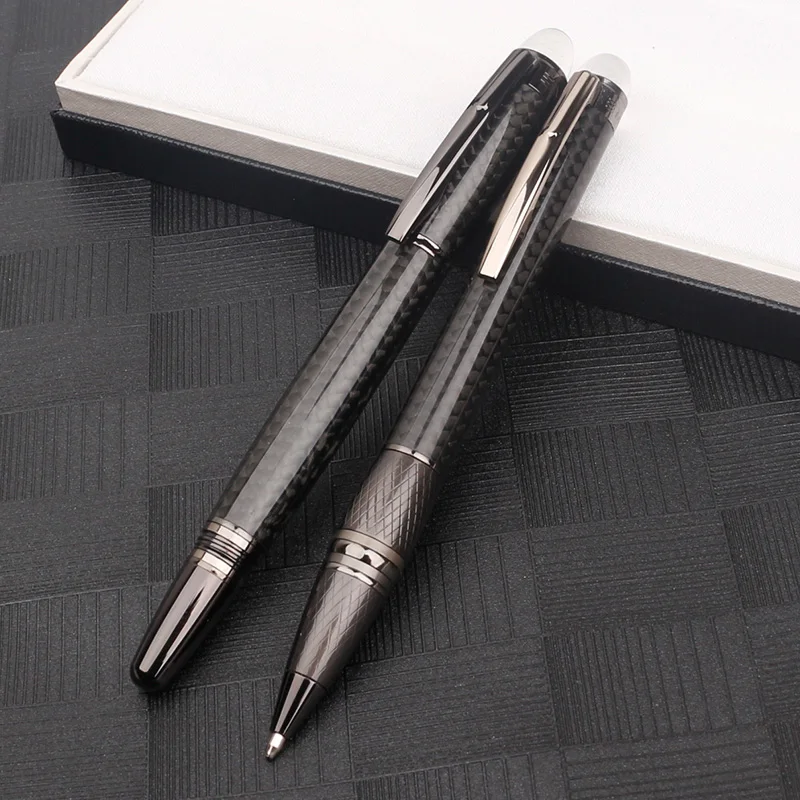 Luxury Mb Monte Ultimate Carbon Finber Penna A Sfera Blance Roller Pen Con Diamond Top Forniture Per Ufficio Scrittura Di Cancelleria