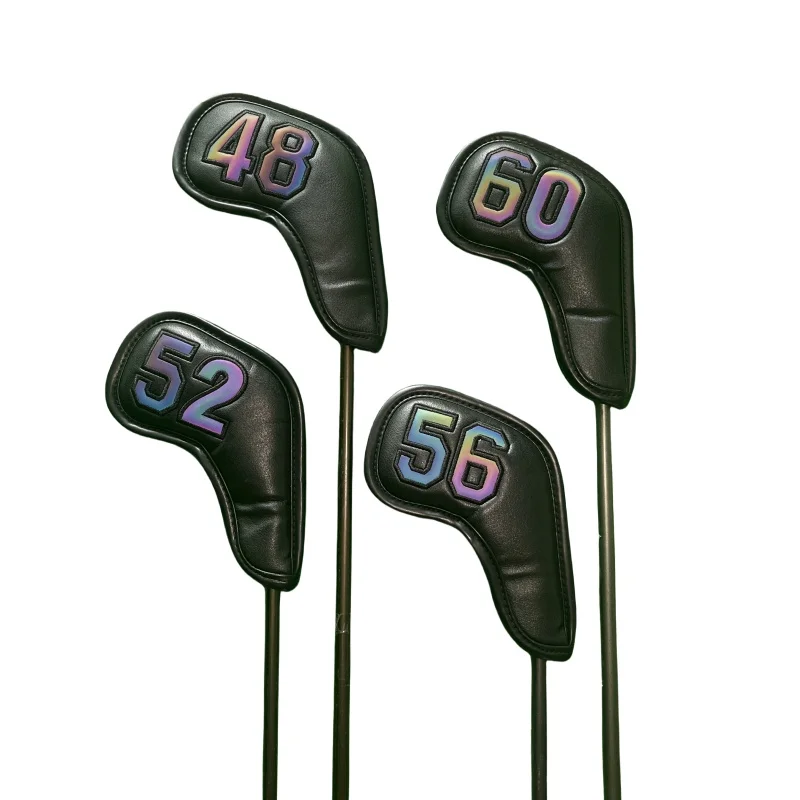 For Sand Wedges Headcovers Golf Iron Club Head Cover Big Number Long Neck Black/White Pu Leather 48 50 52 54 56 58 60 Degree 3