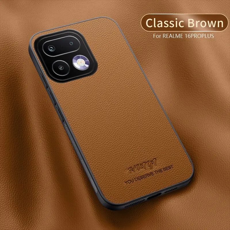 Luxury Leather Magnetic Cover for Realme 16 Pro+ – Business Matte Protective Case