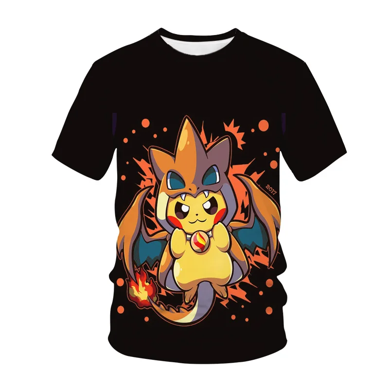 2022 New boys girls pokemon 3D T-shirt Casual Short Sleeve O-Neck Fashion anime Printed t shirt kids fashion lively T shirts T-Shirts cheap