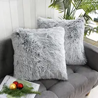 Luxury Faux Fur Throw Pillow Cover Super Soft Cushion Case for Sofa Bed  Living Room Fluffy Cushion Cover 45x45 CM Home Decro 2