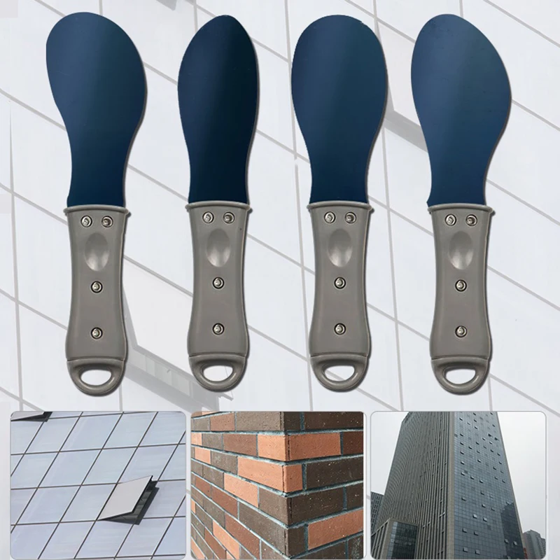 4Pcs Sealant Finishing Tool Grout Remove Scraper Wall Caulk Adhesive Scrap Glue Edge Trimming Glass Curtain Wall Tool Steel Blad 3