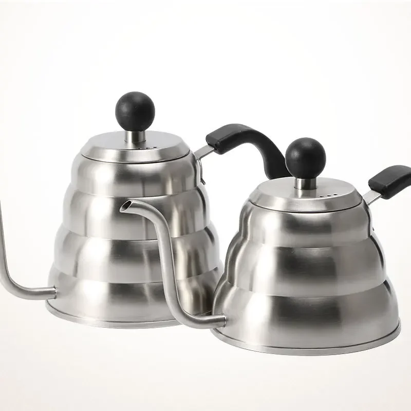 Coffee Pot Coffee Kettle Pour Over Coffee Maker 1L/1.2L Drip Kettle Thermometer Pour Over Coffee Tea Pot Swan Long Neck Stainless Steel Thin Mouth Gooseneck Cloud Drip Kettle