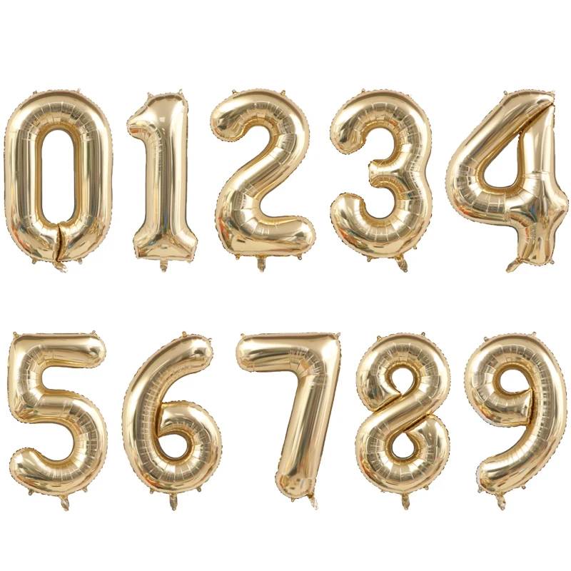 Description Picture 5 of item16/40 inch Orange Gold Number Alphabet Foil Balloons Birthday Party Wedding Decoration event & party supplies birthday balloons