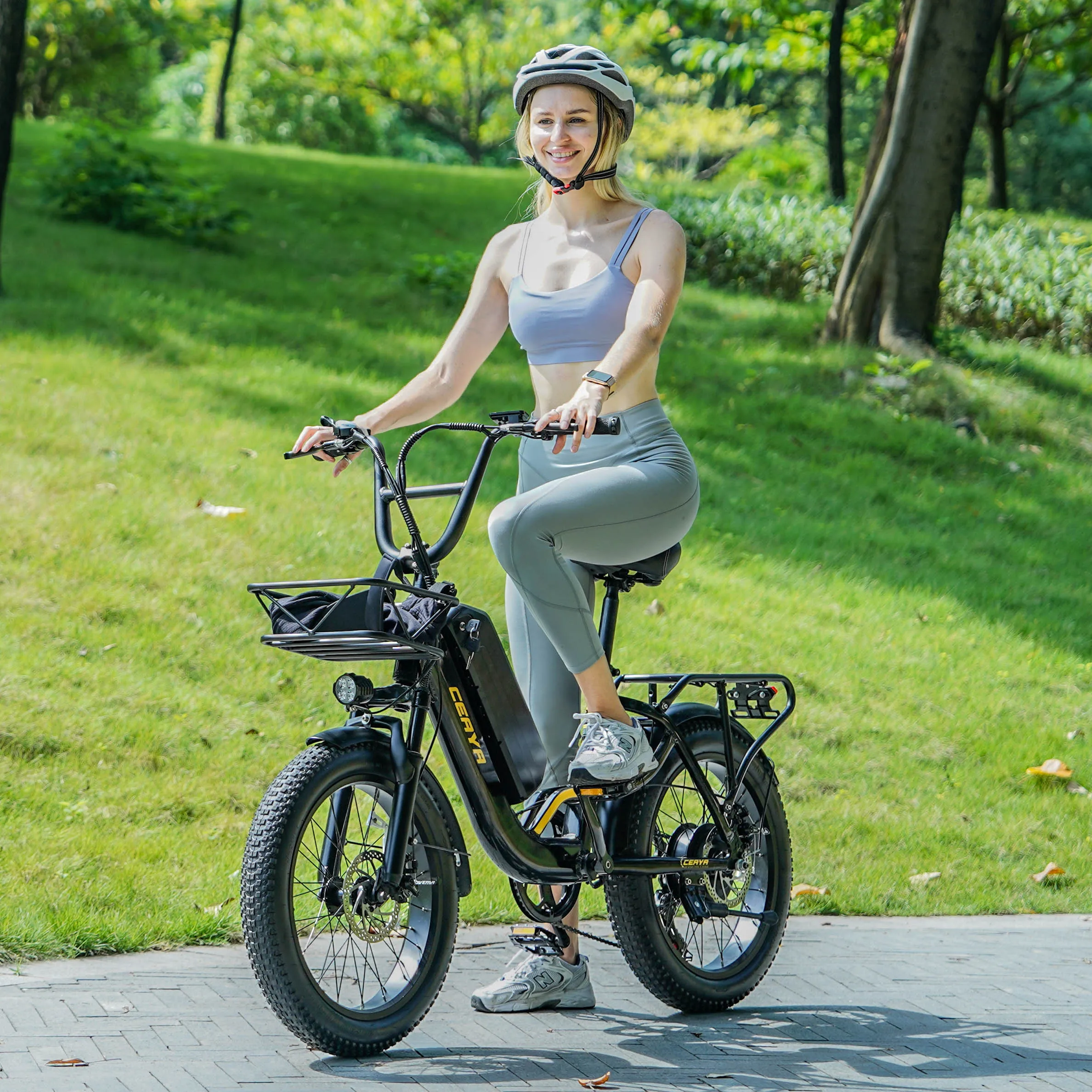 YDD-R8SE 750W Motor 48V15AH Removable Battery 7 Speed Electric Bike 20 * 3 Fat Tires 7 speed ebike Adult City Commuter Bicycle