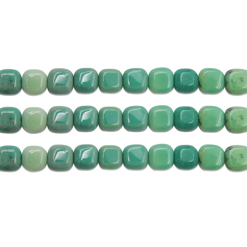 Grass Agate Beads Strand Square Cube Shape 6/8mm Natural Semiprecious Stone For Making Jewelry DIY Bracelet Necklace Earrings