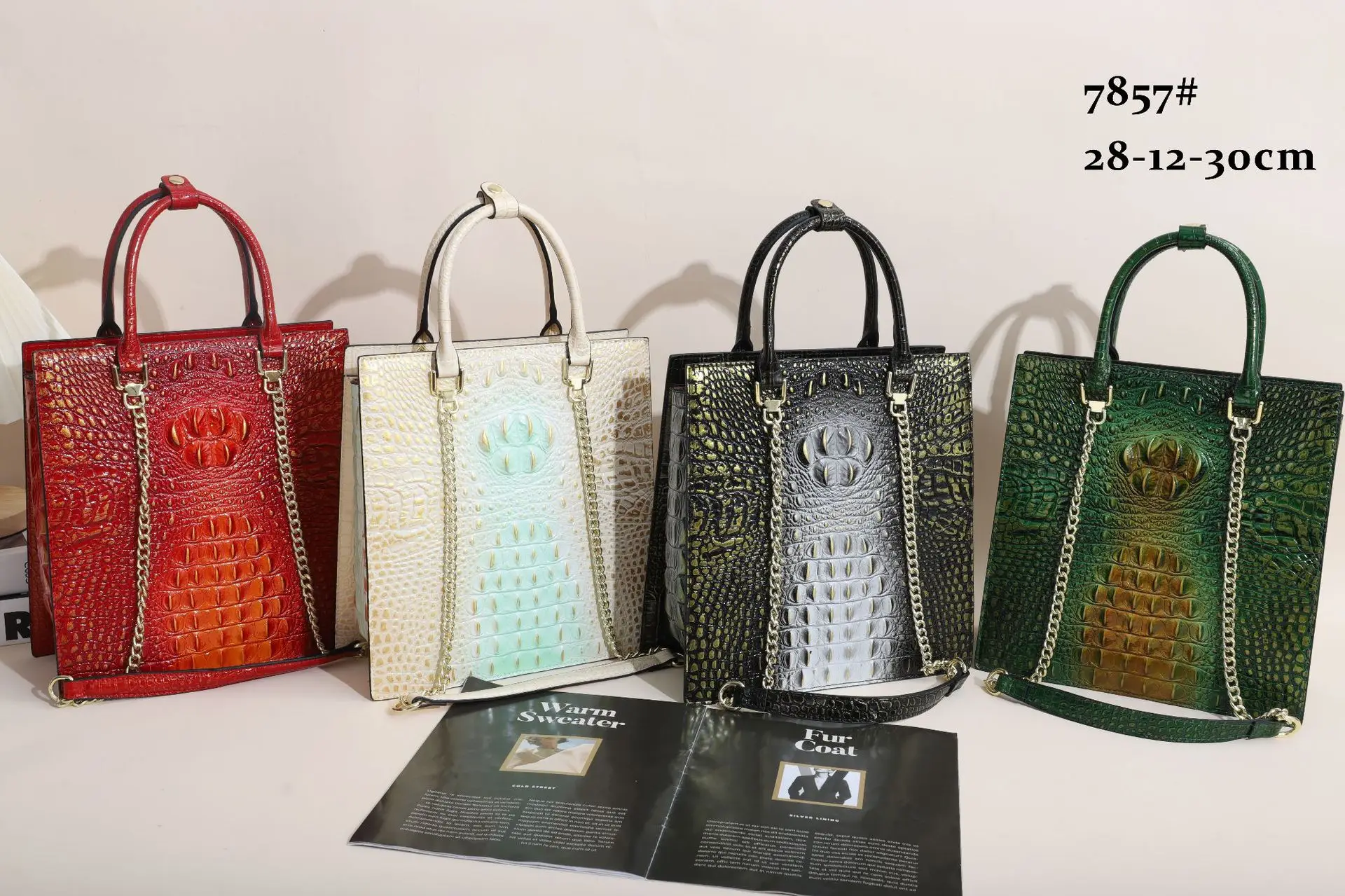 Genuine Leather Women's Bag Crocodile Pattern Ladies Handbags Tote Bag  Fashion Brand Travel Portable Shoulder Underarm Bags - AliExpress
