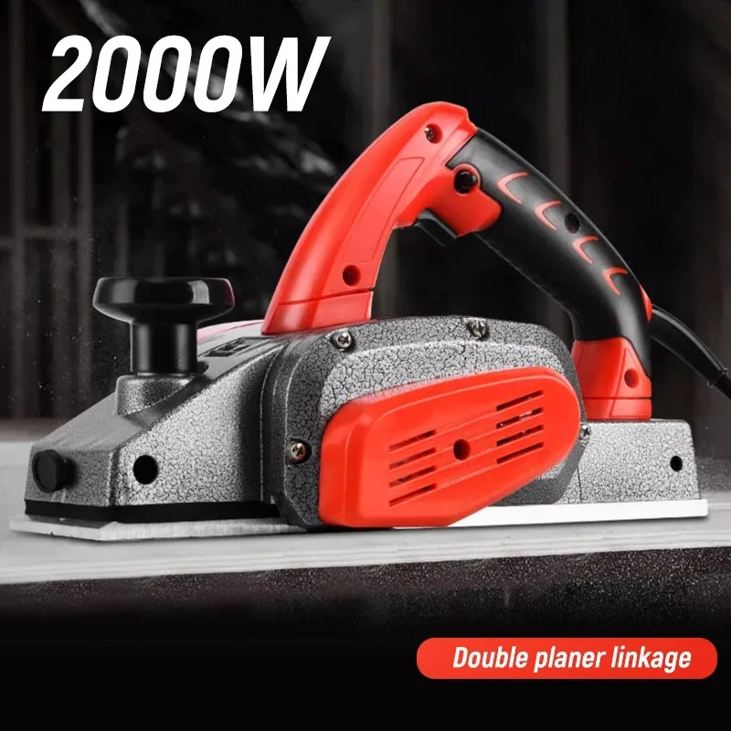220V 전기 대패 82mm 휴대용 목재 대패 기계 먼지 배출구 포함 정밀 깊이 조절 하드우드 DIY 가구용