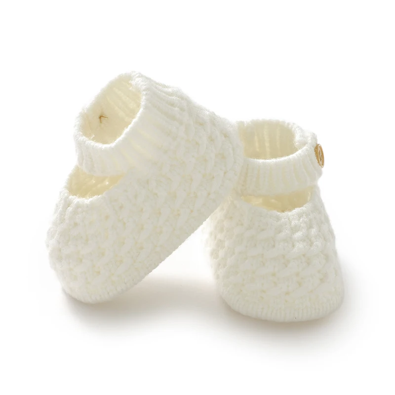 Spring Baby Prewalker 0-18m Infant Girl Solid Color Indoor Floor First Walker Shoes Fall Winter Knit Newborn Footwear Soft Soled 2