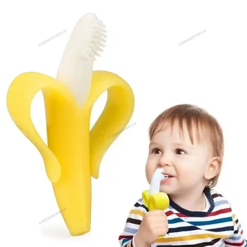 Banana Shape Baby Teether, Starter Toothbrush 1
