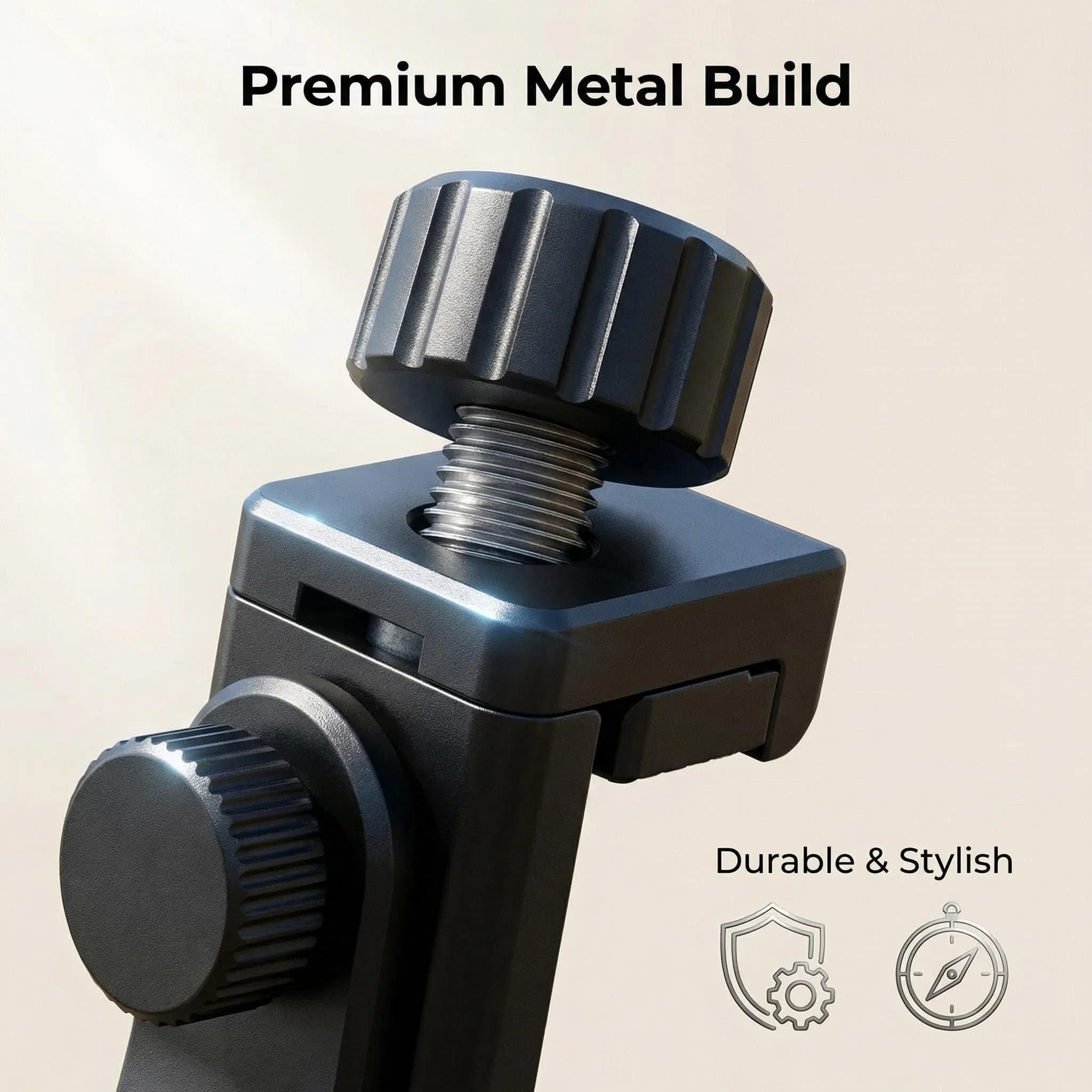 Supporto universale per treppiede con foro filettato da 1/4, rotazione a 360 gradi, supporto per treppiede per cellulare, clip per smartphone. - immagine 4