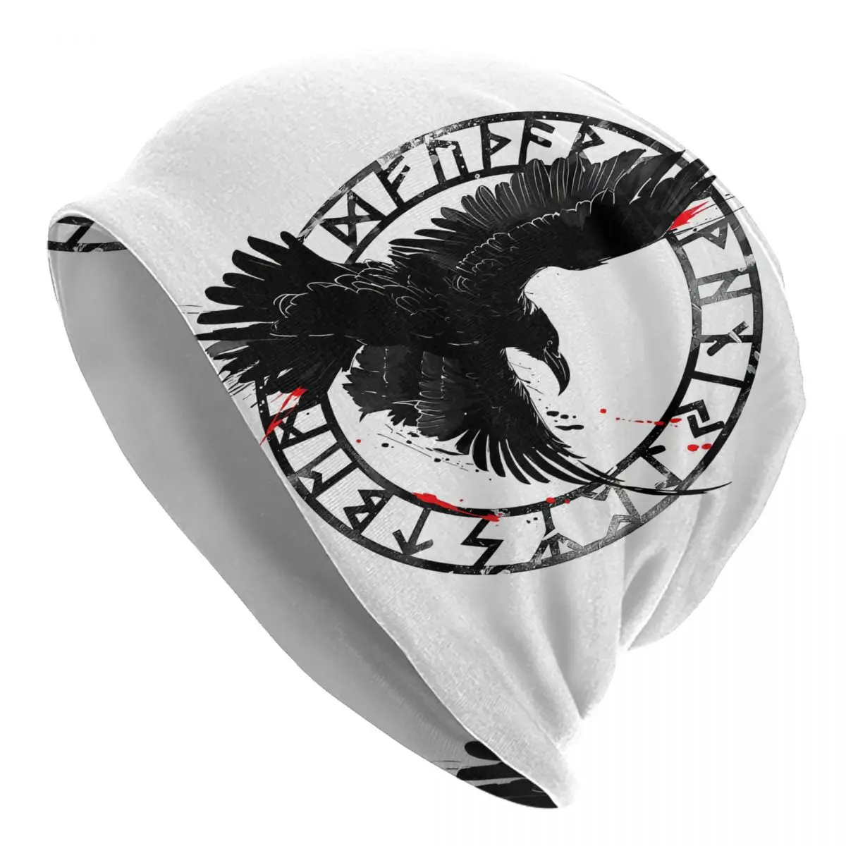 

Bonnet Hats Viking Men Women's Vegvisir Rune With Ravens Hugin And Munin Protection Rune Valhalla Cap Skullies Beanies Caps