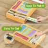 Bag Storage Organizer for Kitchen Drawer, 6 in 1 Foil and Plastic Wrap Dispenser with Cutter, Bamboo Plastic Baggie Organizer ﻿ 5