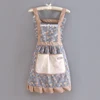 1PC Lovely Canvas Apron Female Household Kitchen Cooking Antifouling Breathable Wear Cleaning Suitable 3