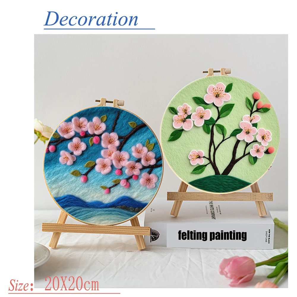 Needle Felting Kit needle felting kit wool felting kit needle felting painting kit PhotoFelt For Beginner DIY Wool Felting Painting With Embroidery Flower Tools Decoration Wools