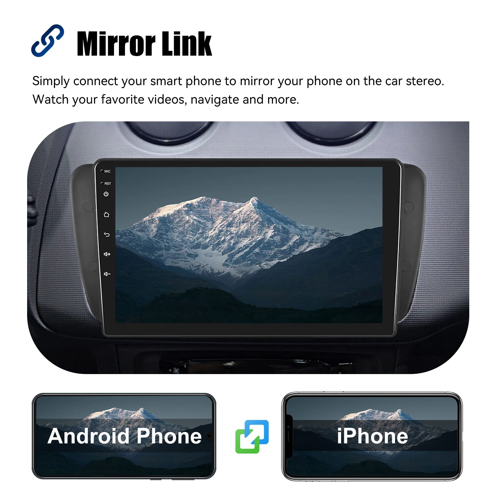 ESSGOO Android 14 2DIN Car Stereo Radio 9" Display For Seat Ibiza IV 6J 09-13 Apple Carplay Android Auto GPS Navi BT FM RDS Wifi