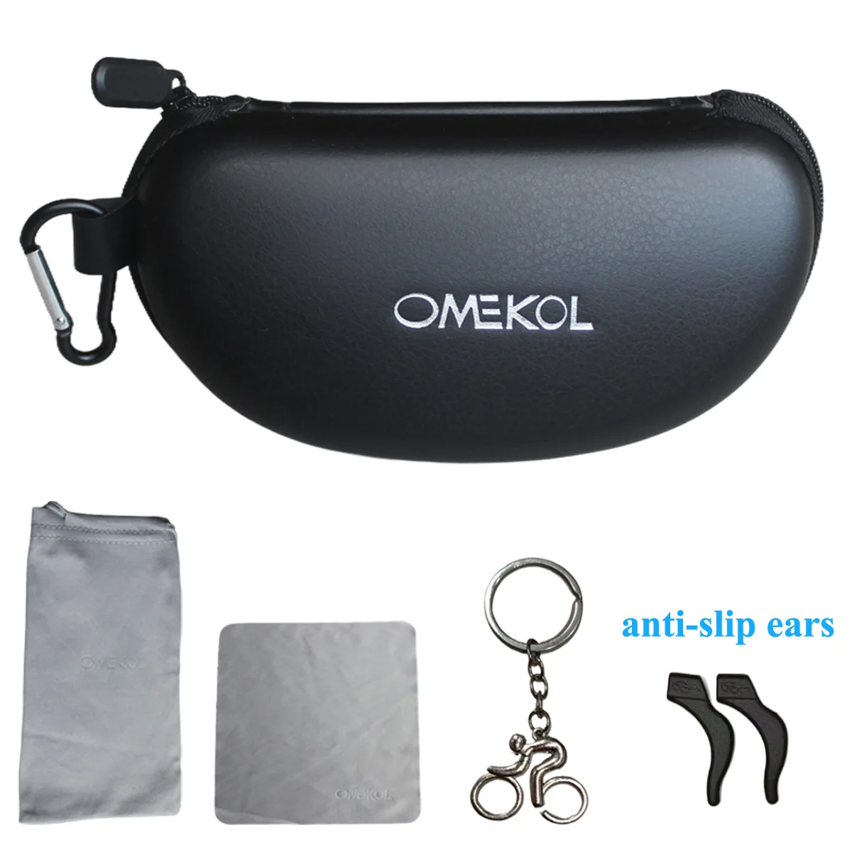 Premium OMKOL Cycling Sunglasses Case & Cleaning Set
