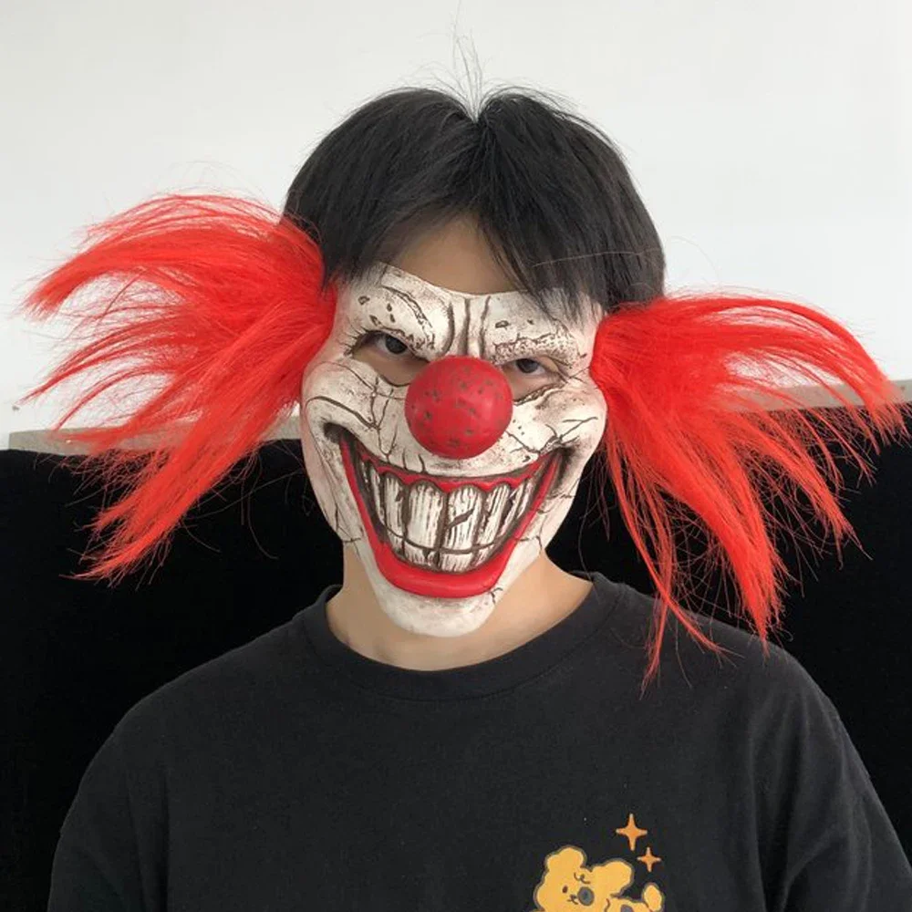 Twisted Metal-Inspired Sweet Tooth Half-Face Latex Mask for Halloween and Cosplay Events