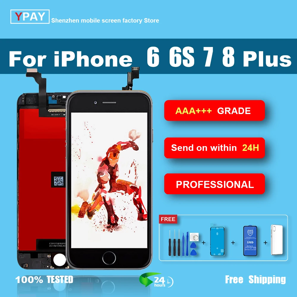 Grade Aaa+++ For Iphone 6s Plus Lcd Display With 3d Touch Screen Digitizer For Iphone 6 Plus 7plus 8 Plus Nodead Pixel + Gift - Mobile Phone Lcd Screens - AliExpress