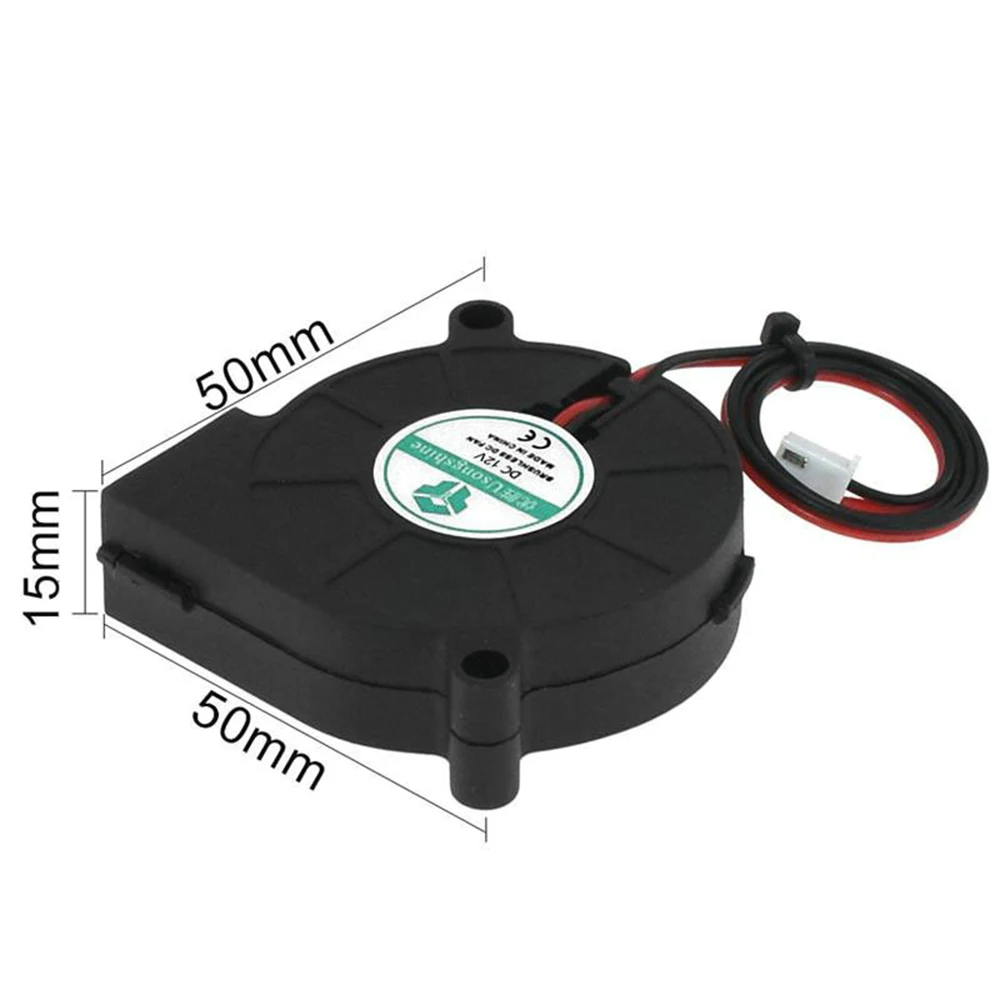 Ventilador Turbo Brushless 3d Printer Peças 2pin para Extrusora dc Cooler Blower Parte Ventiladores de Plástico Preto 10 Pcs 5015 5v 12v e 24v - Imagem 3