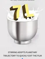Commercial electric 7L Kitchen Food Stand Mixer Blender Cream Egg Whisk Cake Dough Kneader Bread Maker Stainless Steel Bowl 2
