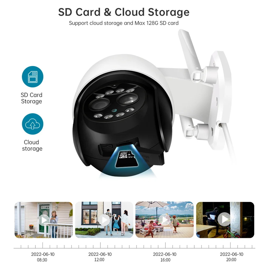 S23bba0c4d6624dc3b782e6269b1753d5y New 4K 8MP 8x Hybrid Zoom PTZ Wifi IP Camera Outdoor Wide Dual Lens AI Human Detection 4MP Audio CCTV Video Surveillance Cam