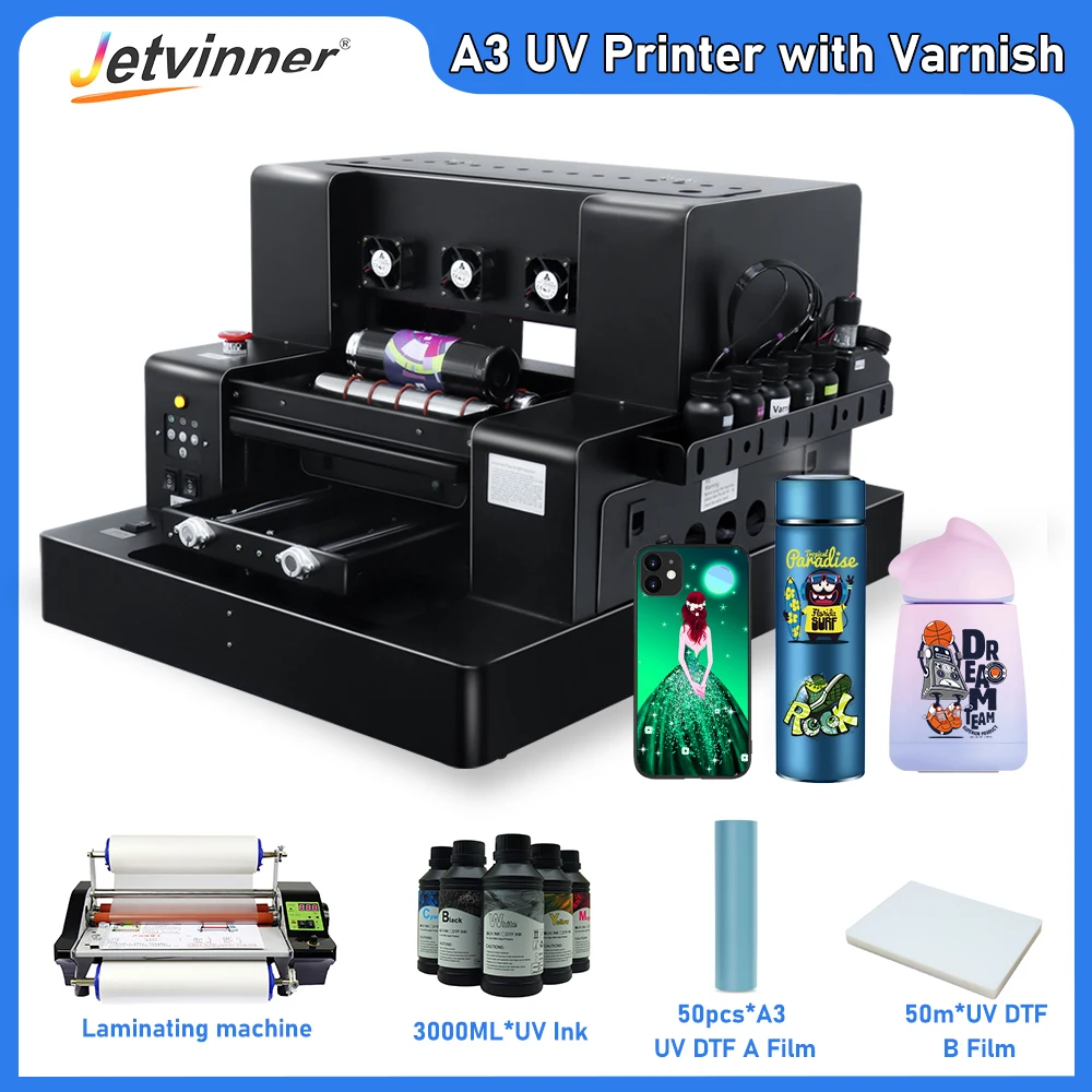 

A3 UV Flatbed Printer impresora A3 UV Printer with Rotary For Phone Case Bottle Multifunction A3 UV Printing Machine For Glass