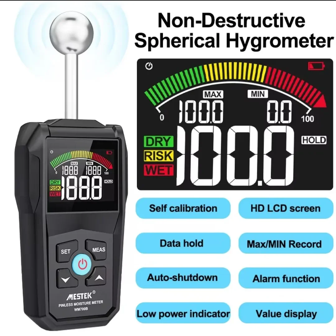 Inductive Wood Moisture Meter for Wall Timber Damp Detector