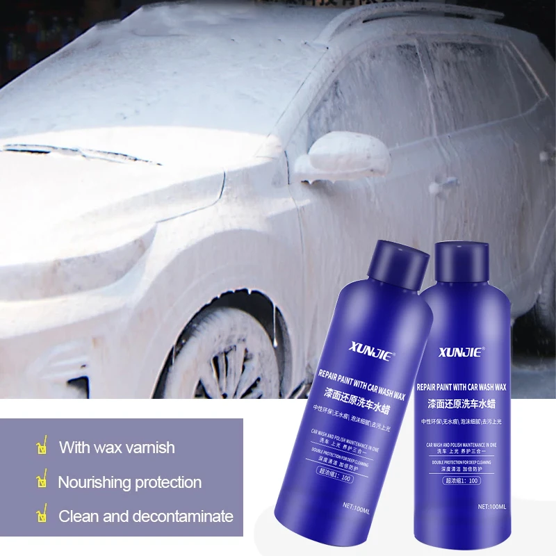 

100ml Car Wash Liquid Deep Cleaning High Foaming Car Water Wax Varnish Nourishing Protection for Car Accessories Detailing Care