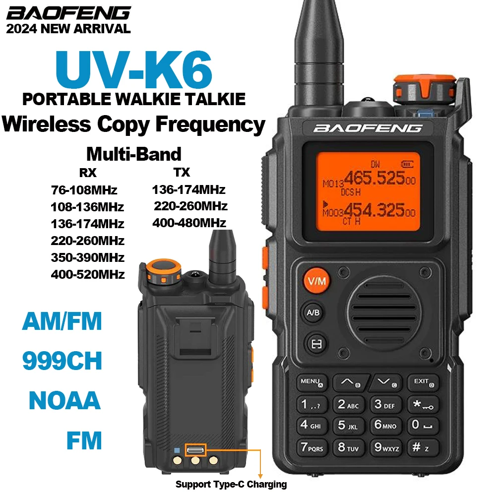 HamGeek HG-8810 Ricetrasmettitore Portatile 10W - Banda Completa VHF/UHF, 256 Canali, Walkie Talkie