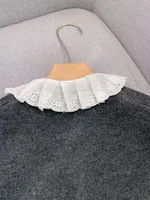 Autumn Winter New Fashion Long Sleeve Sweater Cardigan Women Single Breasted Sweet Lace Detachable Collar Knit Coat Tops Ladies 2
