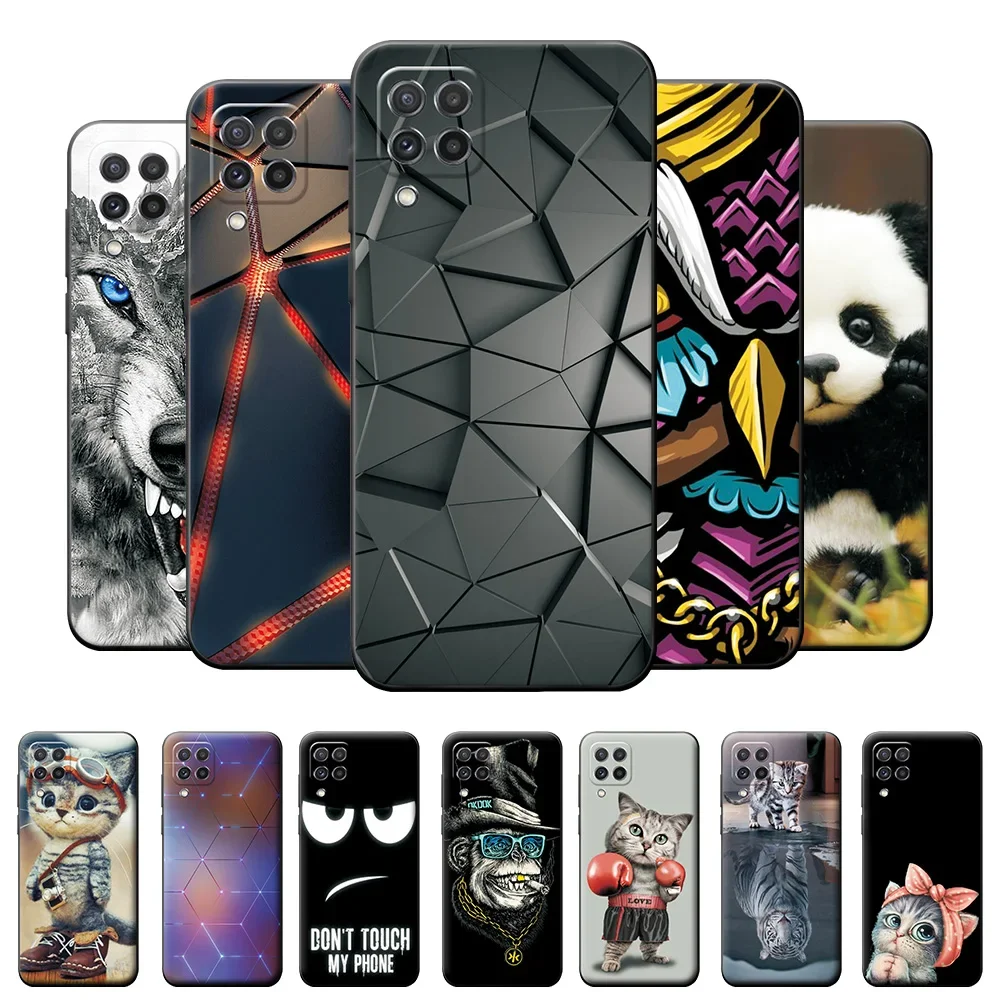 Geometric Silicone Soft Protective Case for Samsung Galaxy A22 - 4G/5G Models